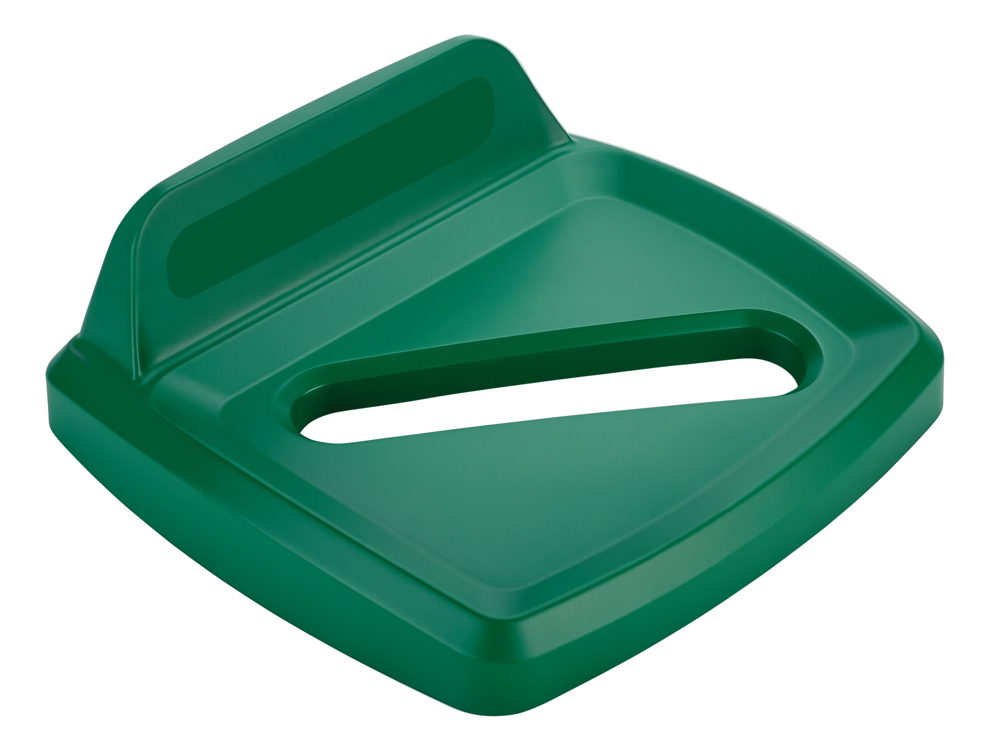 The Rubbermaid Commercial Products Universal Lids are designed to make recycling easier with consistent color-coding, lid openings and waste stream options