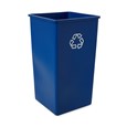 The Rubbermaid Commercial Products Universal Recycling Container is perfect for use in areas of high paper generation, such as near copiers, printers, and in mailrooms. This square recycler contains Post-Consumer Recycled Resin (PCR) exceeding EPA guidelines.
