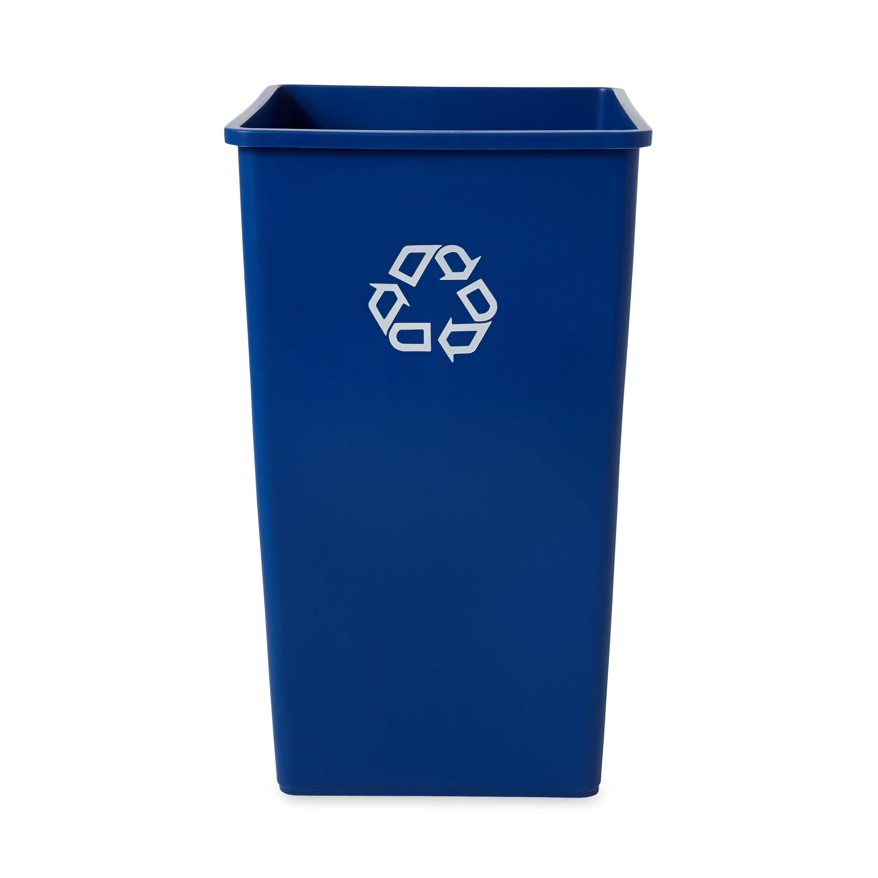 The Rubbermaid Commercial Products Universal Recycling Container is perfect for use in areas of high paper generation, such as near copiers, printers, and in mailrooms. This square recycler contains Post-Consumer Recycled Resin (PCR) exceeding EPA guidelines.