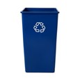 The Rubbermaid Commercial Products Universal Recycling Container is perfect for use in areas of high paper generation, such as near copiers, printers, and in mailrooms. This square recycler contains Post-Consumer Recycled Resin (PCR) exceeding EPA guidelines.
