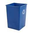 El contenedor de reciclaje Rubbermaid Commercial Untouchable® es perfecto para su uso en áreas que generan residuos de papel como cerca de impresoras, en imprentas y en salas de gestión del correo. El contenedor de reciclaje cuadrado contiene resina reciclada posconsumo (PCR) que excede las directrices de la EPA.