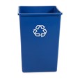 The Rubbermaid Commercial Products Universal Recycling Container is perfect for use in areas of high paper generation, such as near copiers, printers, and in mailrooms. This square recycler contains Post-Consumer Recycled Resin (PCR) exceeding EPA guidelines.