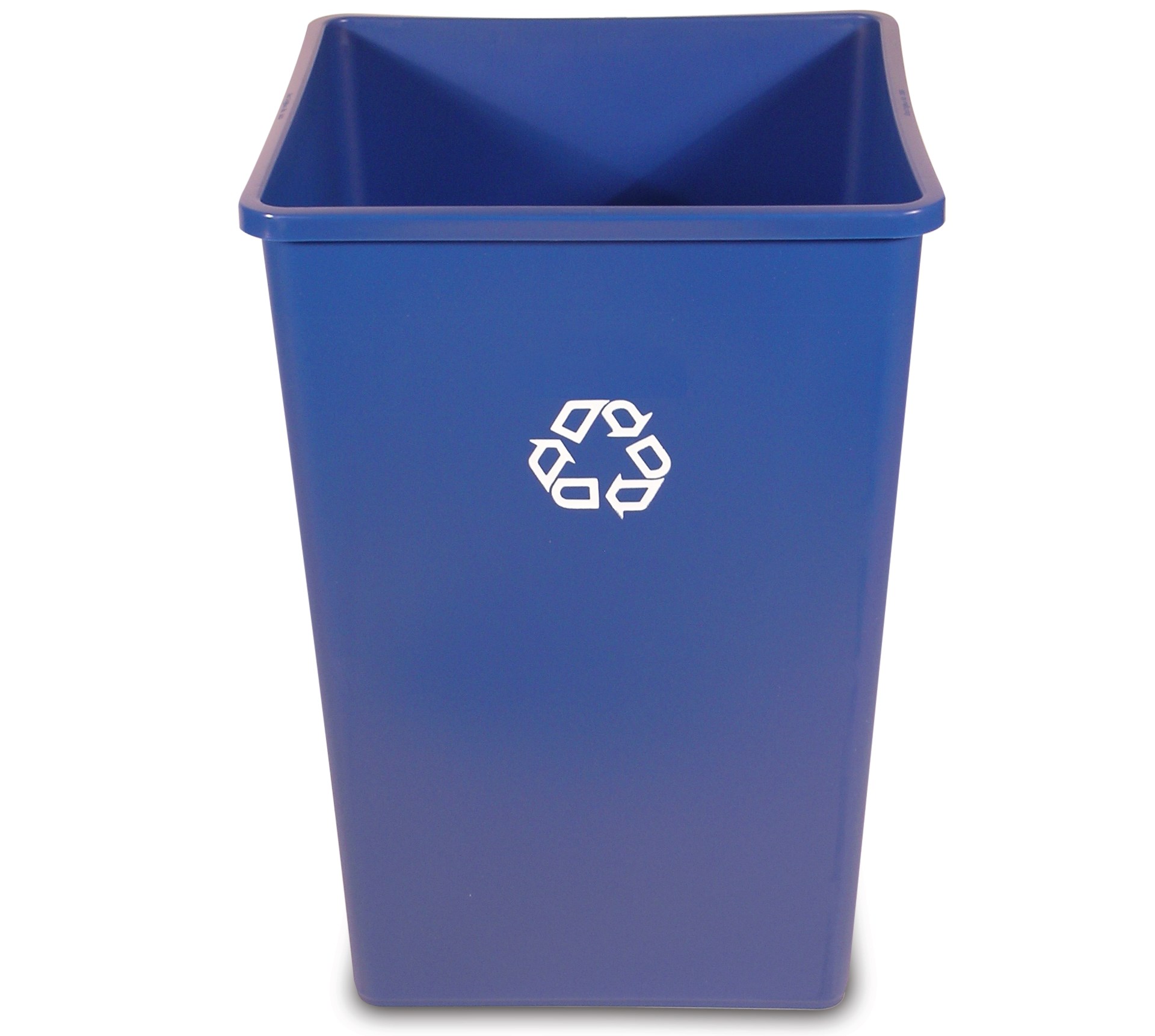 The Rubbermaid Commercial Products Universal Recycling Container is perfect for use in areas of high paper generation, such as near copiers, printers, and in mailrooms. This square recycler contains Post-Consumer Recycled Resin (PCR) exceeding EPA guidelines.