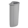 Rubbermaid Commercial Untouchable® Half Round Wastebaskets offers functional waste collection in an elegant design.