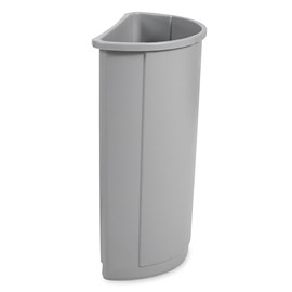 Rubbermaid Commercial Universal Half Round Wastebaskets offers functional waste collection in an elegant design.
