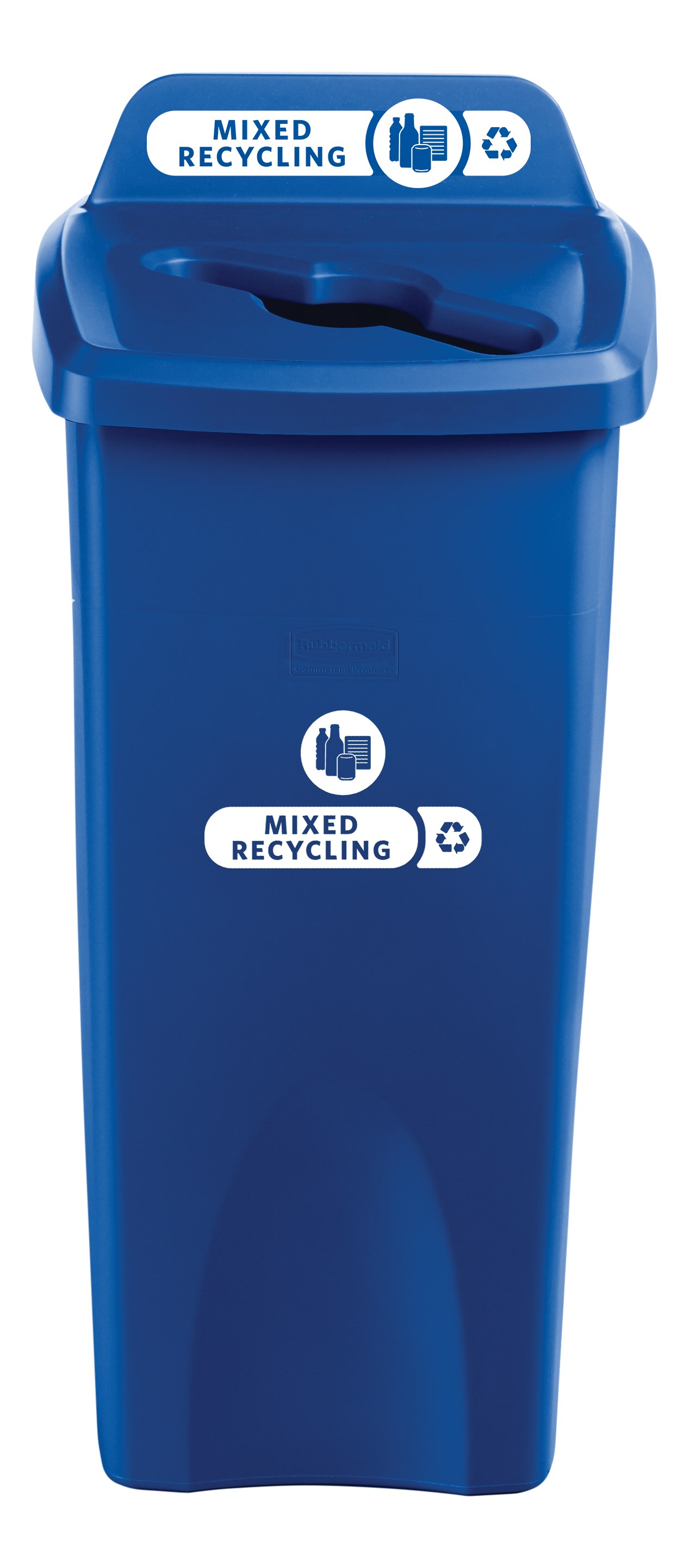 Stationary containers provide convenient central collection sites for multiple work stations or areas.