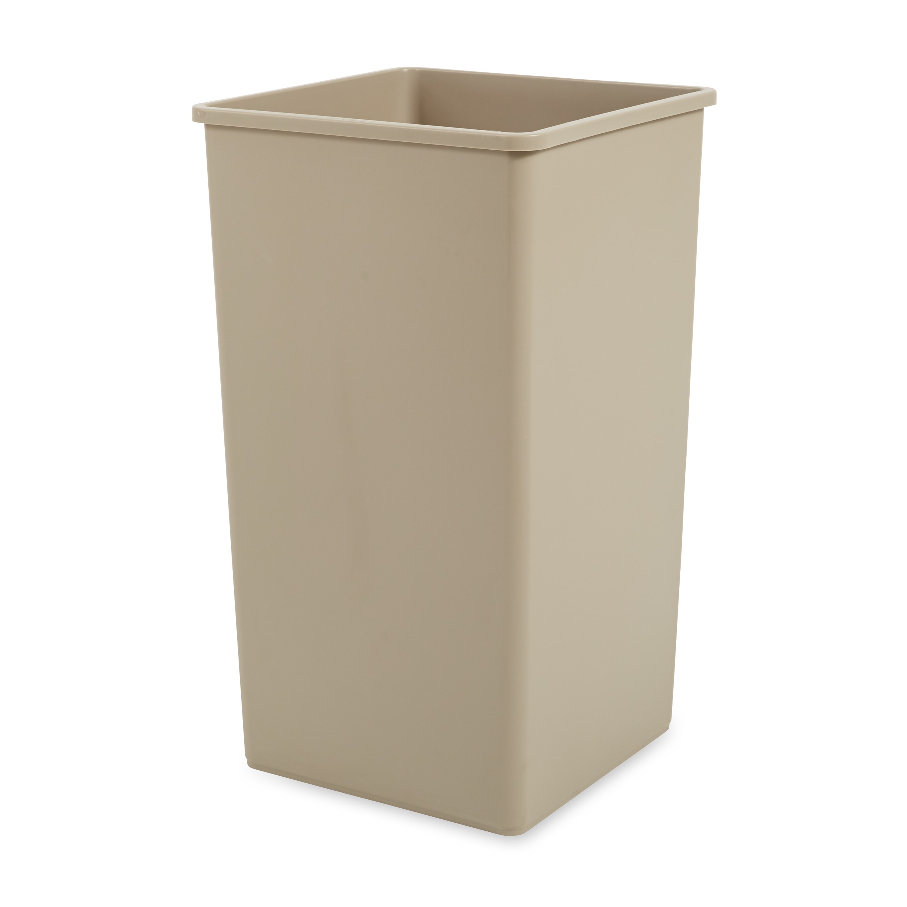 Stationary containers provide convenient central collection sites for multiple work stations or areas.