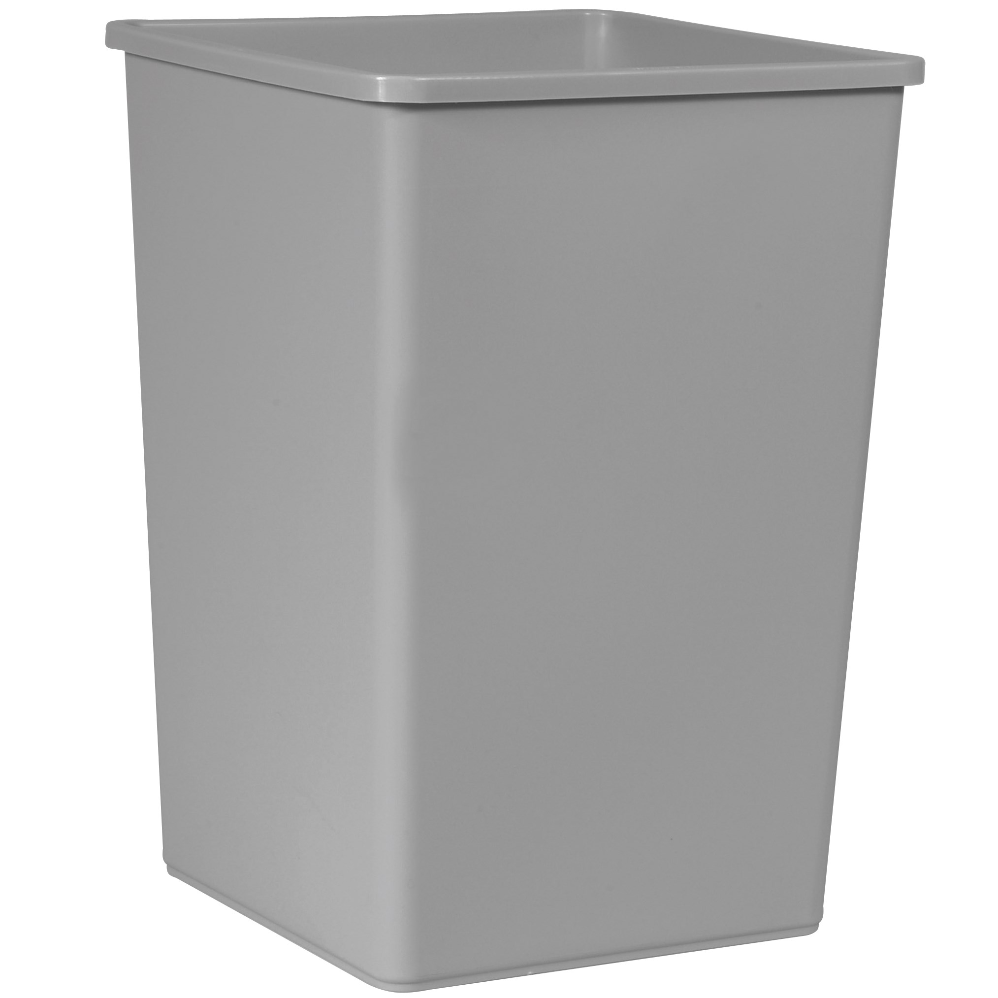 Stationary containers provide convenient central collection sites for multiple work stations or areas.