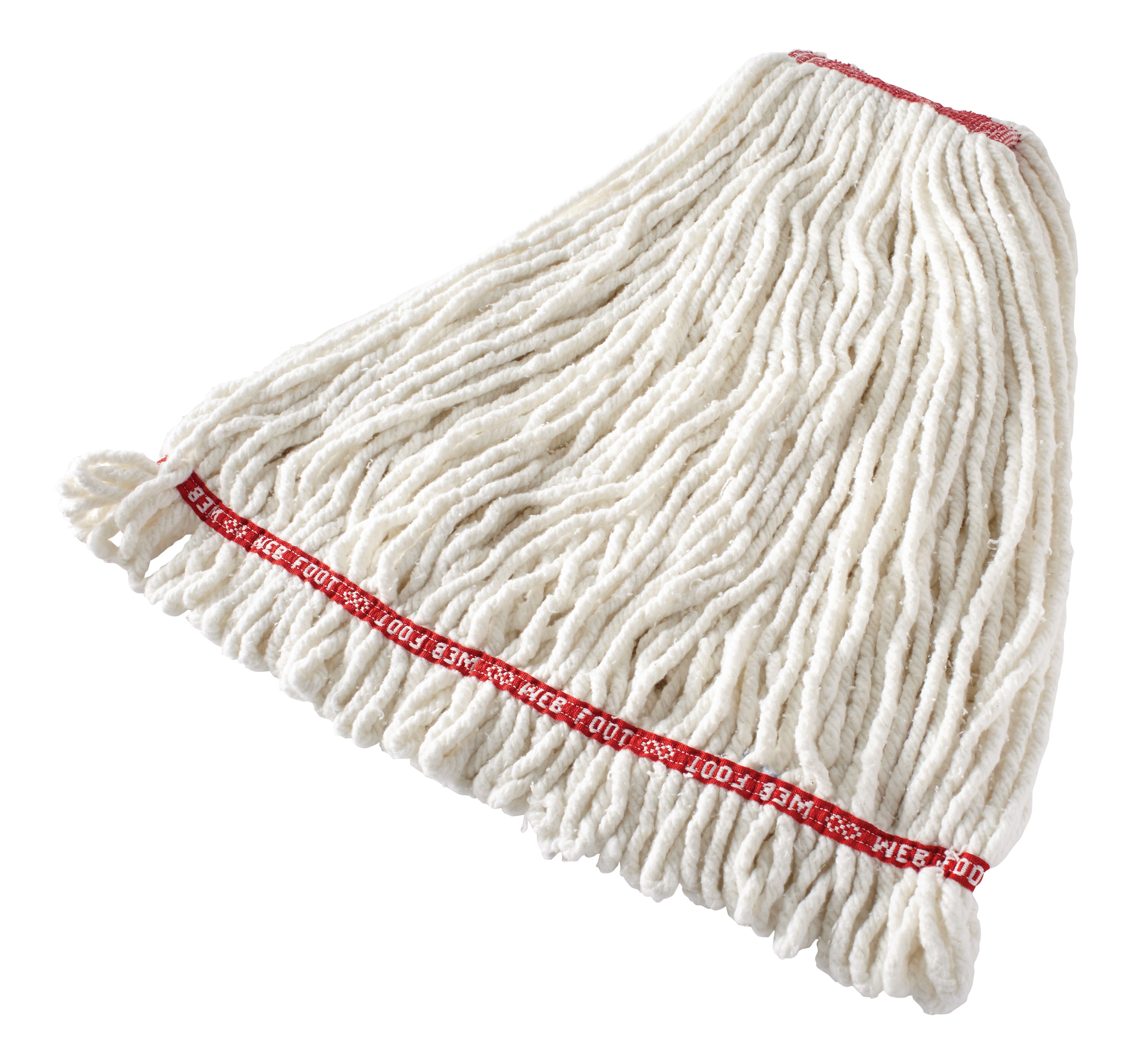 Web Foot® Blend Shrinkless Mop is made from a balanced 4-ply blend of cotton and synthetic yarn for high absorbency that is ideal for general purpose mopping.