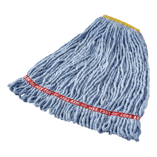 Web Foot® Blend Shrinkless Mop is made from a balanced 4-ply blend of cotton and synthetic yarn for high absorbency that is ideal for general purpose mopping.