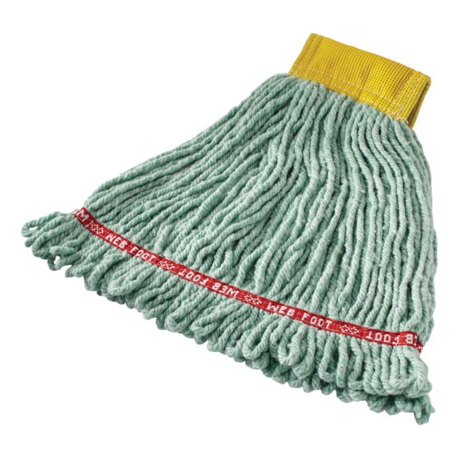 Web Foot® Blend Shrinkless Mop is made from a balanced 4-ply blend of cotton and synthetic yarn for high absorbency that is ideal for general purpose mopping.