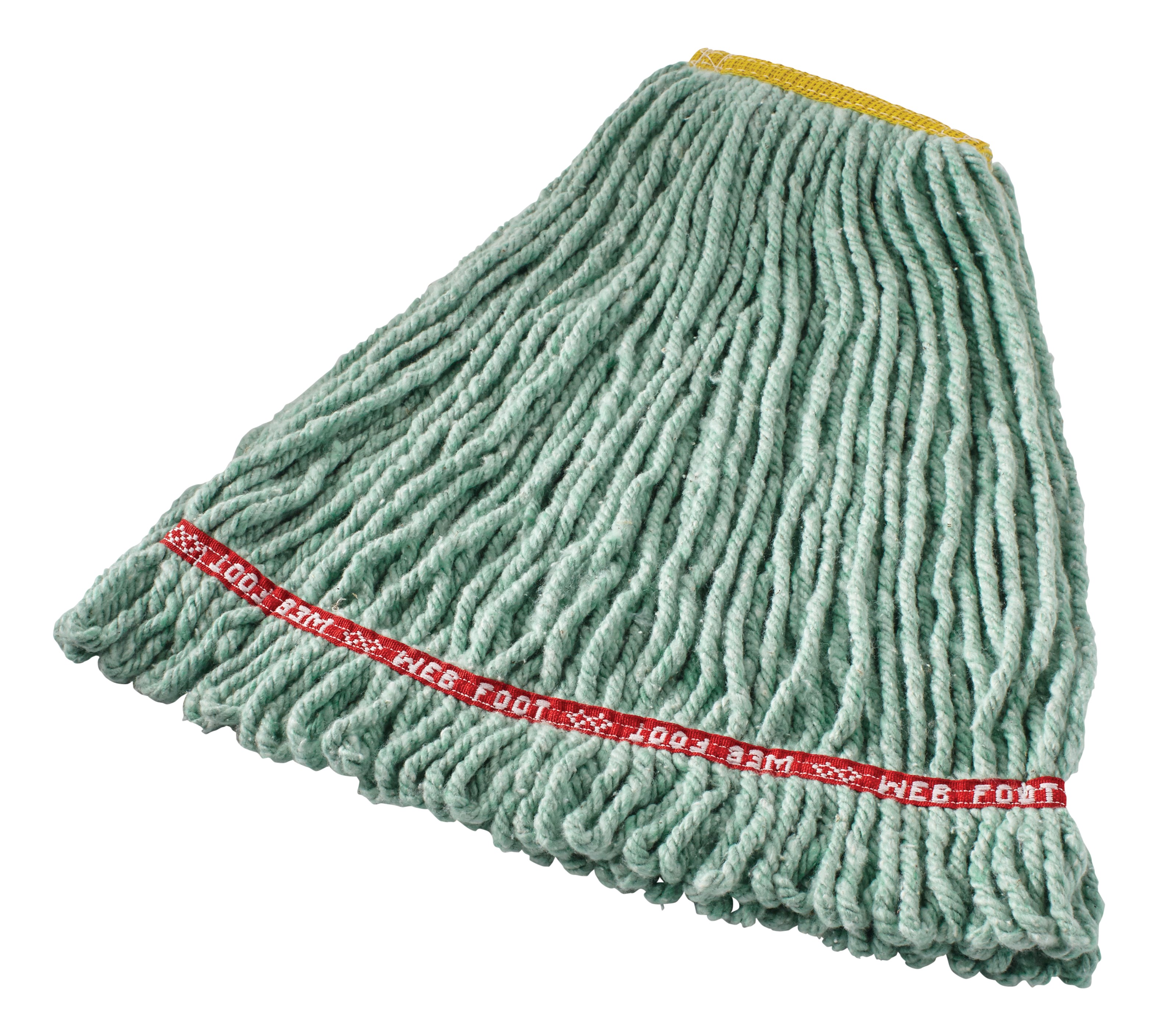 Web Foot® Blend Shrinkless Mop is made from a balanced 4-ply blend of cotton and synthetic yarn for high absorbency that is ideal for general purpose mopping.