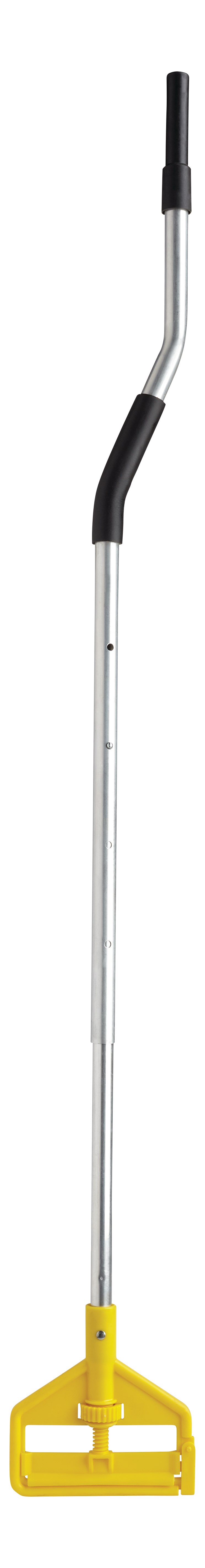 Ergonomic Mop Handle with Side-Gate Head was designed to reduce the physical strain of mopping. Bent handle minimizes the force and leverage required while mopping by keeping workers in a more natural upright position, helping to avoid potential injury.