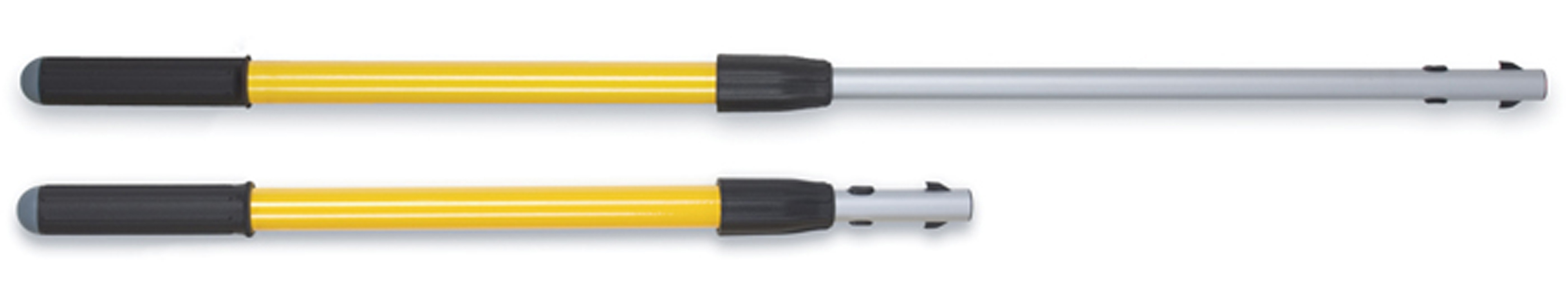 The Rubbermaid Commercial HYGEN™ Quick-Connect handles and poles make cleaning more efficient in every area of the facility. The unique connection mechanism allows for easy, time-saving tool exchange.