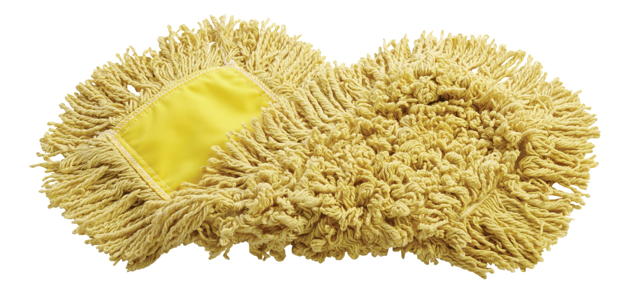 Trapper® Dust Mop 18" FGJ15200 is a looped-end, balanced-blend dust mop for general-purpose dust mopping. Pretreated, preshrunk, and fully launderable for long product life. Slip-on backing for easy setup. All-sewn construction. Recycled content: up to 65% post-industrial cotton and 35% PET plastic.