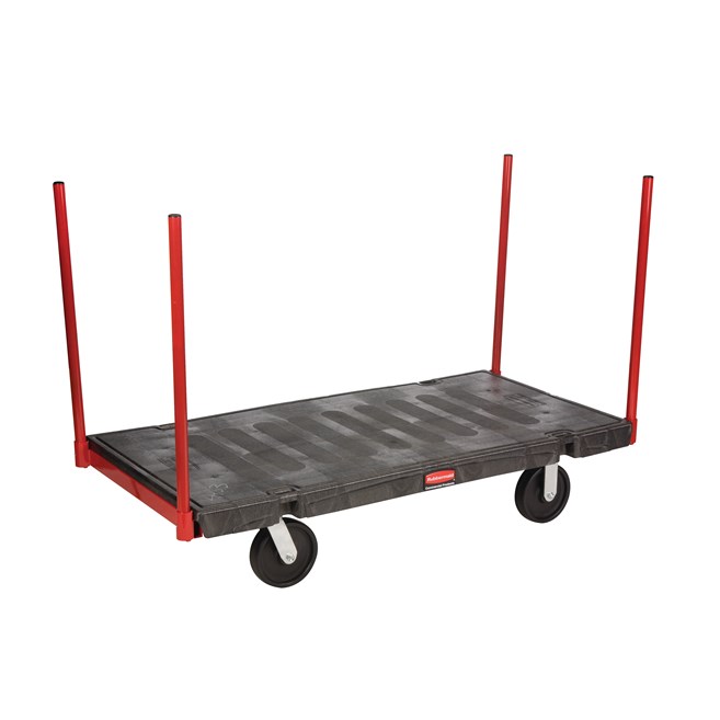 The Rubbermaid Commercial Stanchion Platform Truck 30"X60" with 8"POLYOLEFIN casters, 2500 lb. capacity