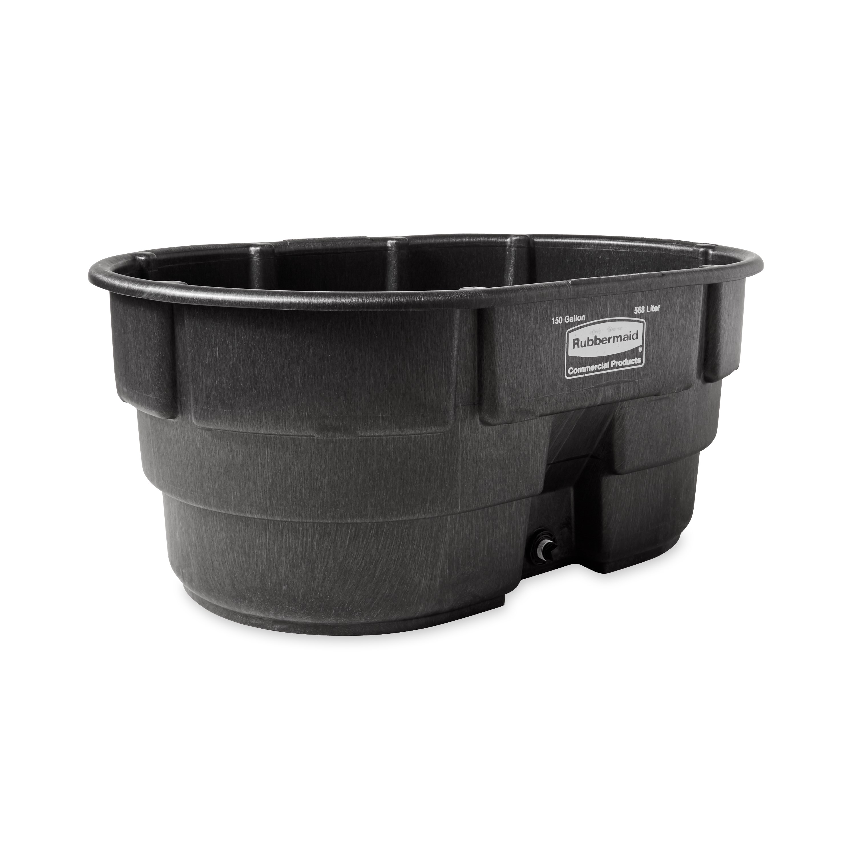 The 150 Gallon Stock Tank has a sleek appearance and smooth black color that features an over-sized drain plug for easy draining and cleaning. Constructed from molded polyethylene for superior performance and long-lasting durability in all types of weather. Traditionally used for providing drinking water to farm animals.