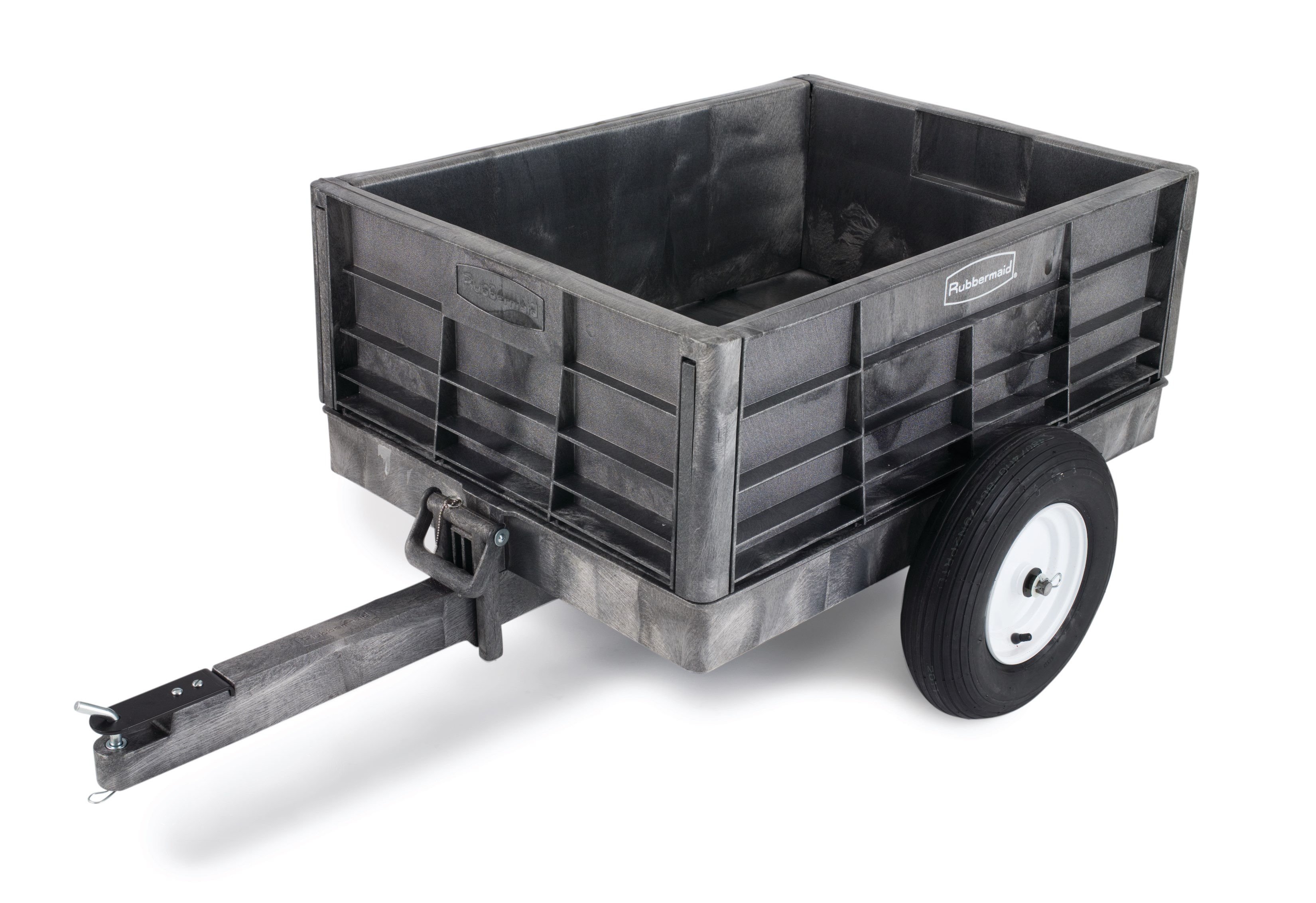 The Rubbermaid Commercial Tractor Cart 8 CF unassembled, 750 lb. capacity