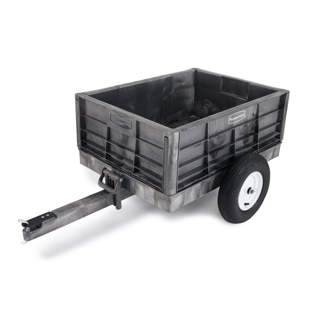 The Rubbermaid Commercial Tractor Cart 8 CF unassembled, 750 lb. capacity