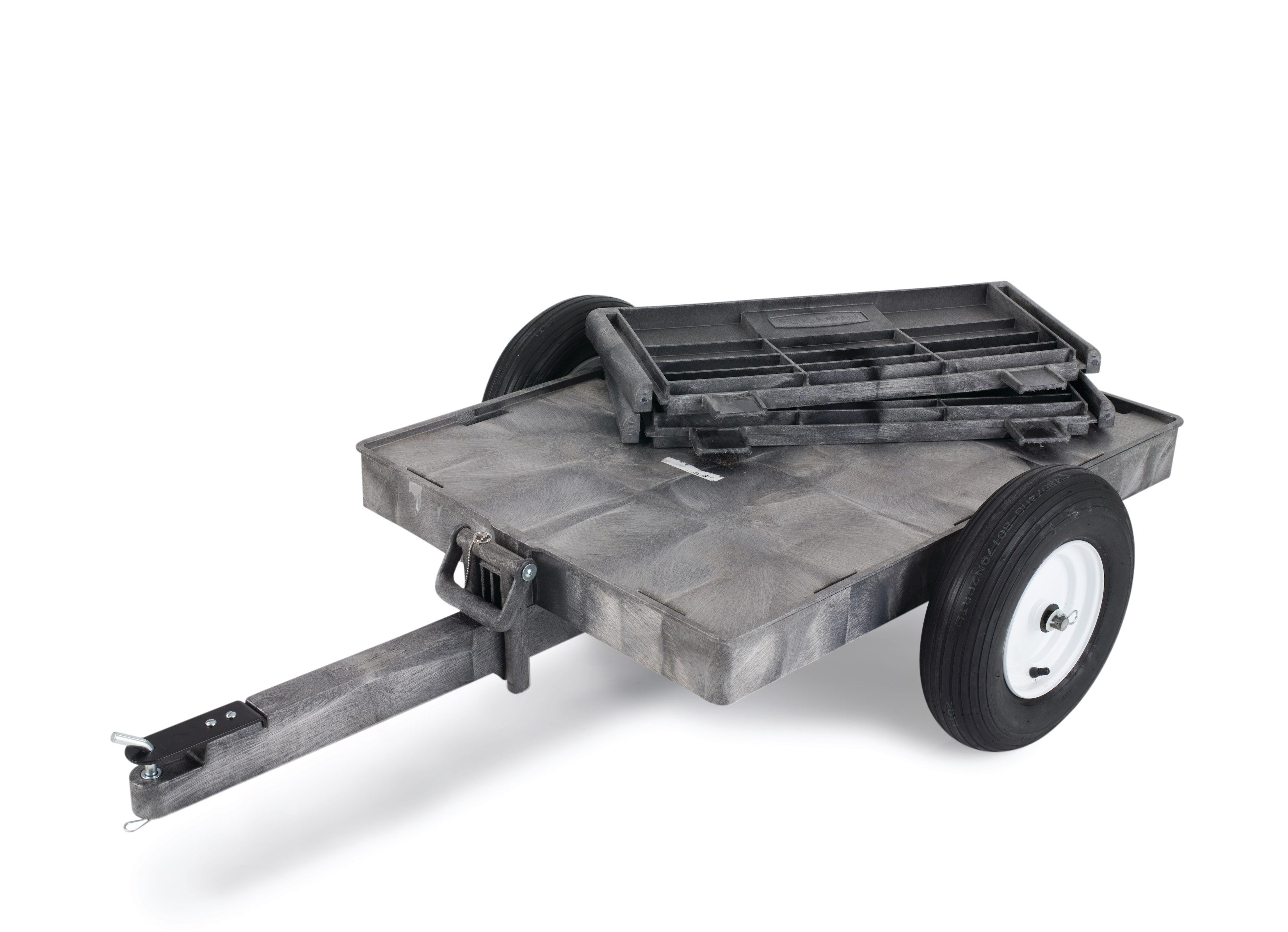 The Rubbermaid Commercial Tractor Cart 8 CF unassembled, 750 lb. capacity