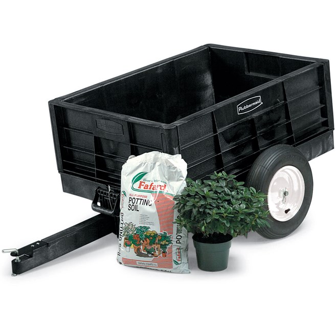 The Rubbermaid Commercial Tractor Cart 8 CF unassembled, 750 lb. capacity