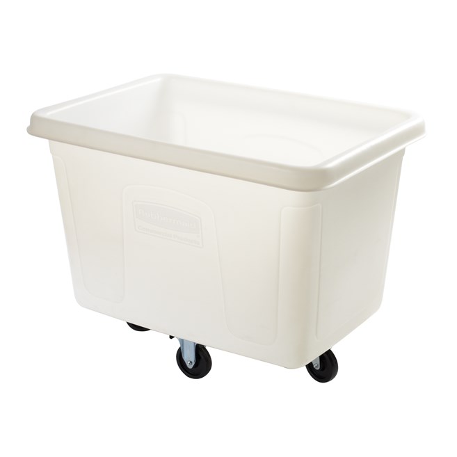 The Rubbermaid Commercial 14 cuft Cube Truck is part of a full line of Cube Trucks assisting in waste collection, material transport, and laundry handling.