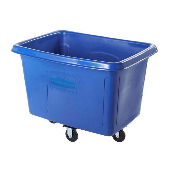 The Rubbermaid Commercial 14 cuft Cube Truck is part of a full line of Cube Trucks assisting in waste collection, material transport, and laundry handling.