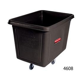 The Rubbermaid Commercial 8 cu ft Cube Truck is part of a full line of Cube Trucks assisting in waste collection, material transport, and laundry handling.