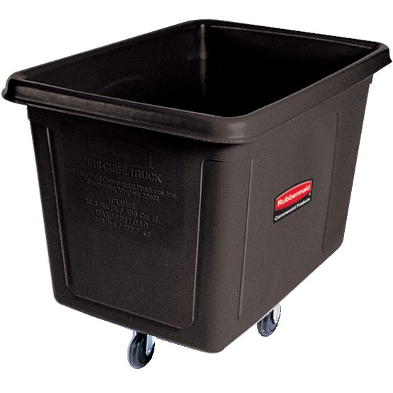 The Rubbermaid Commercial 20 cu ft Cube Truck is part of a full line of Cube Trucks assisting in waste collection, material transport, and laundry handling.