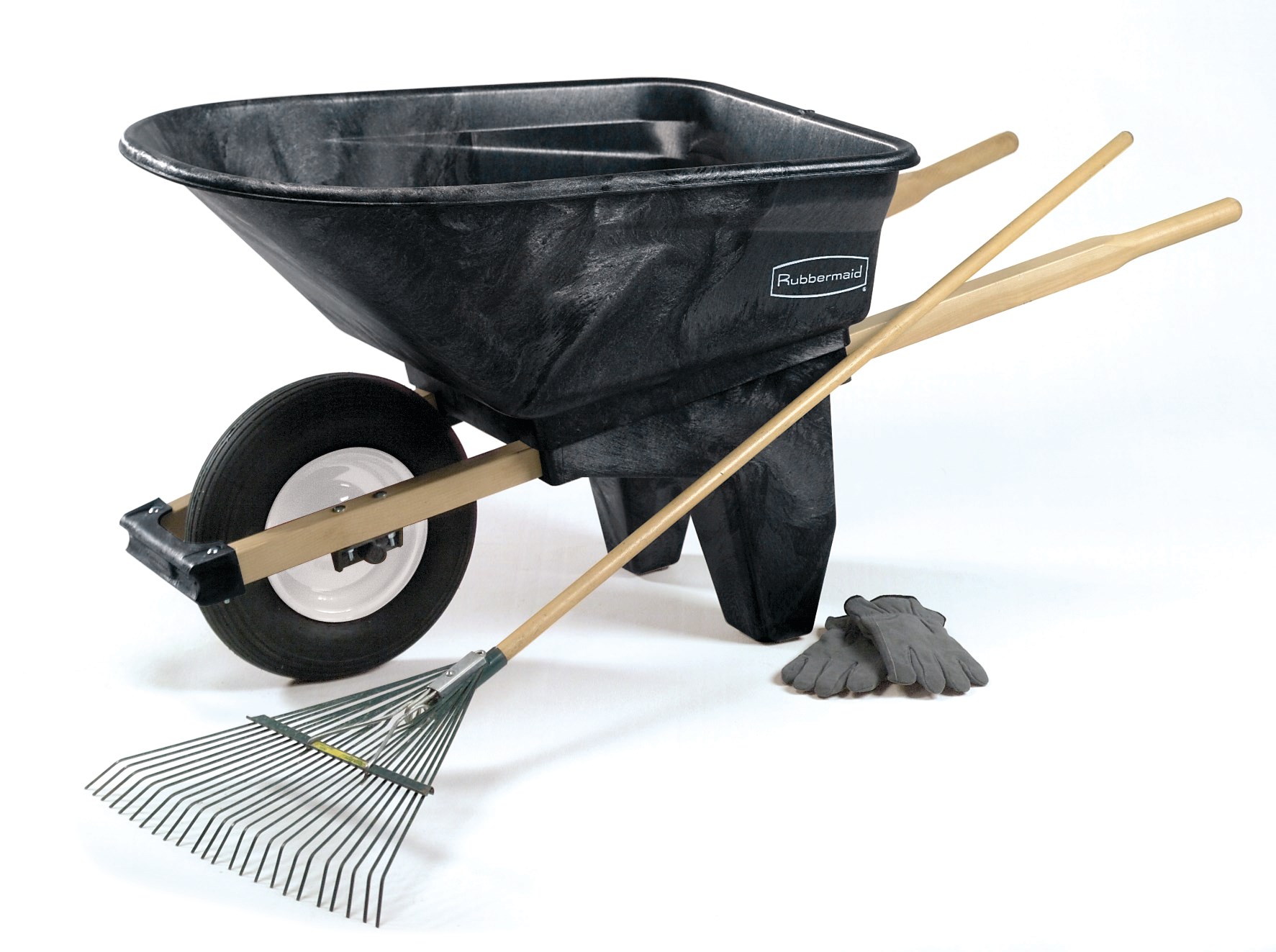 The Rubbermaid Commercial Wheelbarrow 6.5 CF 1 wheel, 200 lb. capacity