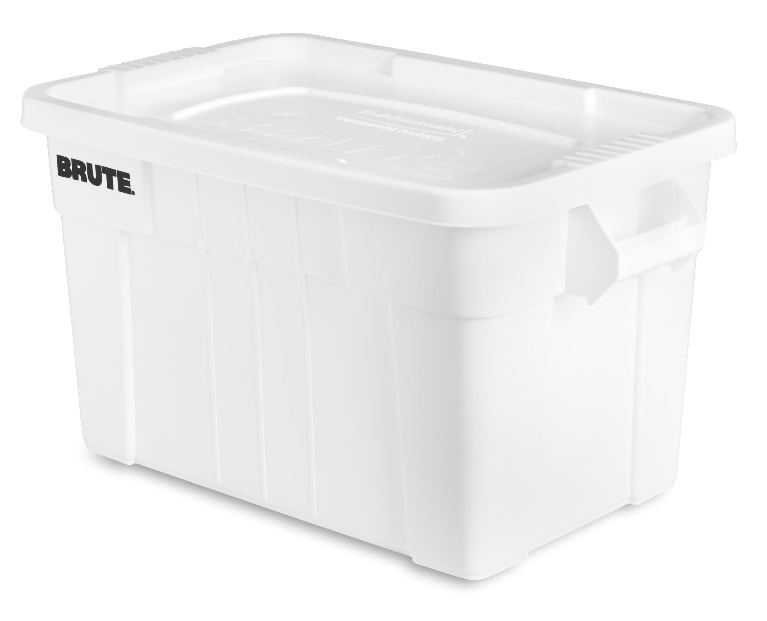 The Rubbermaid Commercial BRUTE® Food Storage Tote with Lid is ideal for the food service industry, these plastic food storage containers meet NSF/ANSI Standard 2 for use in food handling and processing.