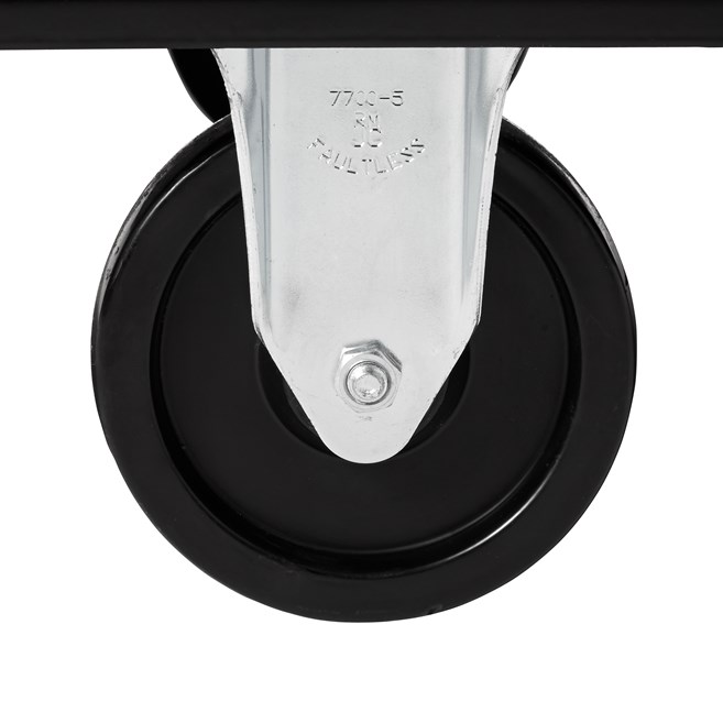 The Rubbermaid Commercial Cube Truck is constructed of durable rotomolded plastic and is designed to transport waste, laundry, and other materials.