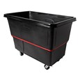The Rubbermaid Commercial Cube Truck is constructed of durable rotomolded plastic and is designed to transport waste, laundry, and other materials.