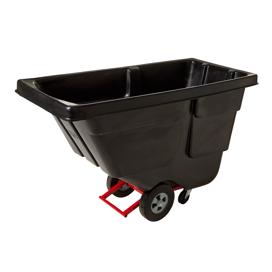 compact manual tilt waste cart with polyethylene tub