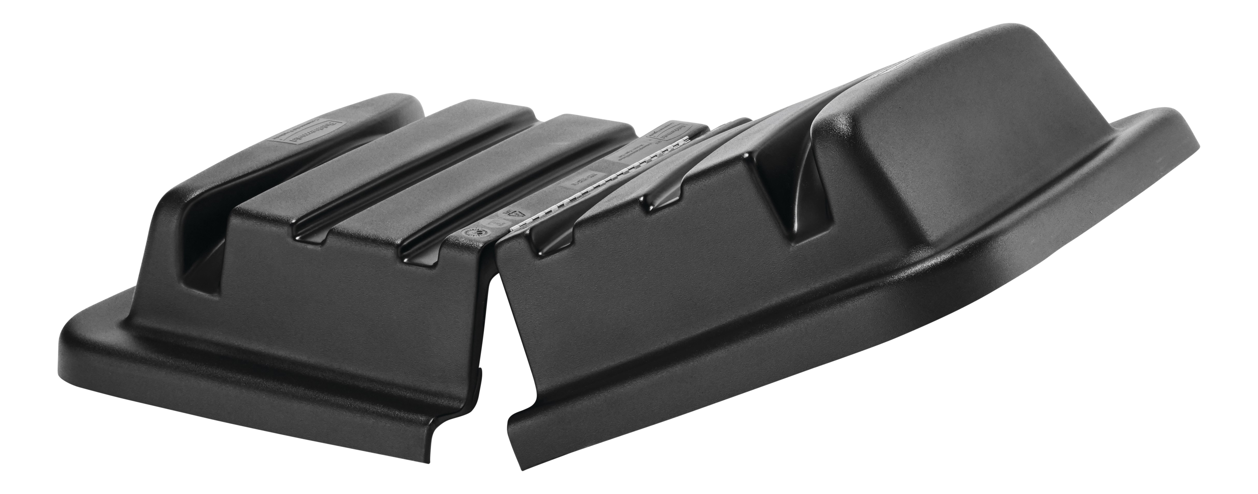 The Rubbermaid Commercial Hinged Lid for 4612 Cube Truck and 4712 Heavy-Duty Utility Truck, Black.