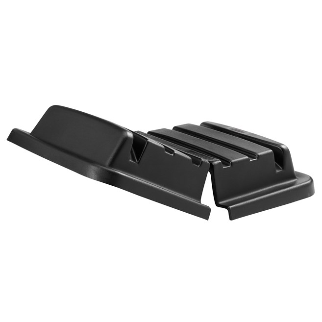 The Rubbermaid Commercial 14/16 Cubic Feet Cube Truck Hinged Lid, Black.
