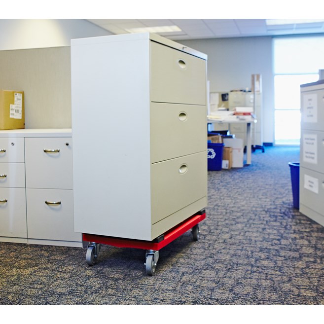 The Rubbermaid Commercial Heavy-Duty Padded Dolly features a professional-grade polyethylene plastic that is durable for just about any job