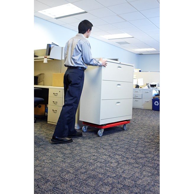 The Rubbermaid Commercial Heavy-Duty Padded Dolly features a professional-grade polyethylene plastic that is durable for just about any job