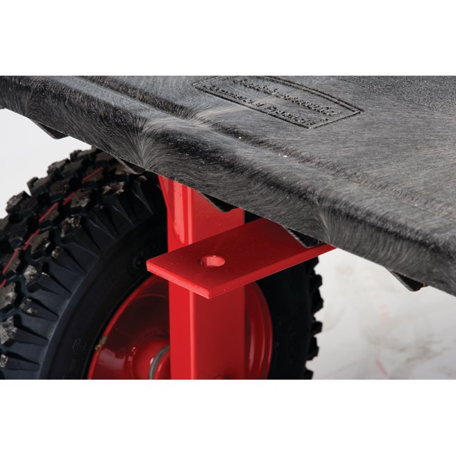 The Rubbermaid Commercial 5th Wheel Wagon Truck 30"X60" with 12" TPR wheels, 2000 lb. capacity