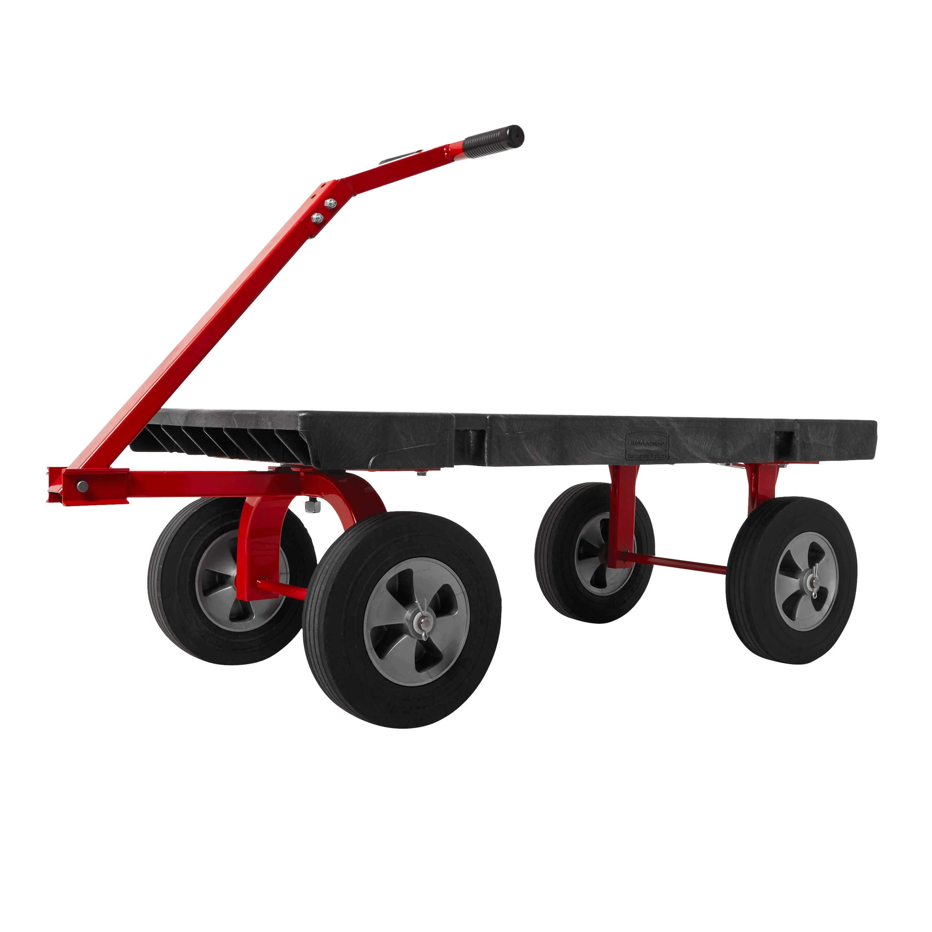 The Rubbermaid Commercial 5th Wheel Wagon Truck 24"X48" with 12" TPR wheels, 2000 lb. capacity