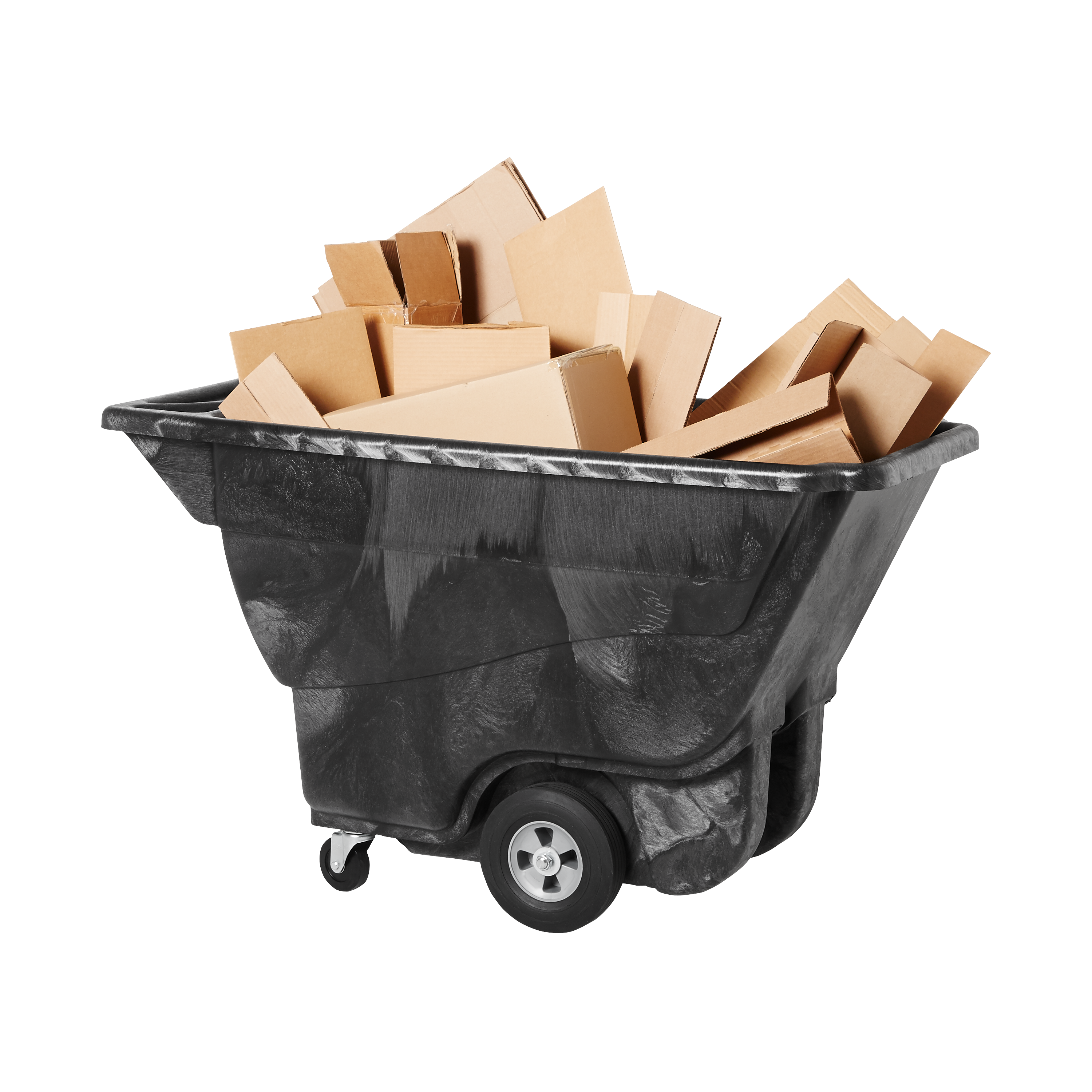 The Rubbermaid Commercial Tilt Dump Truck, Structural Foam, offers industrial strength construction to transport heavy loads up to 850 lbs.