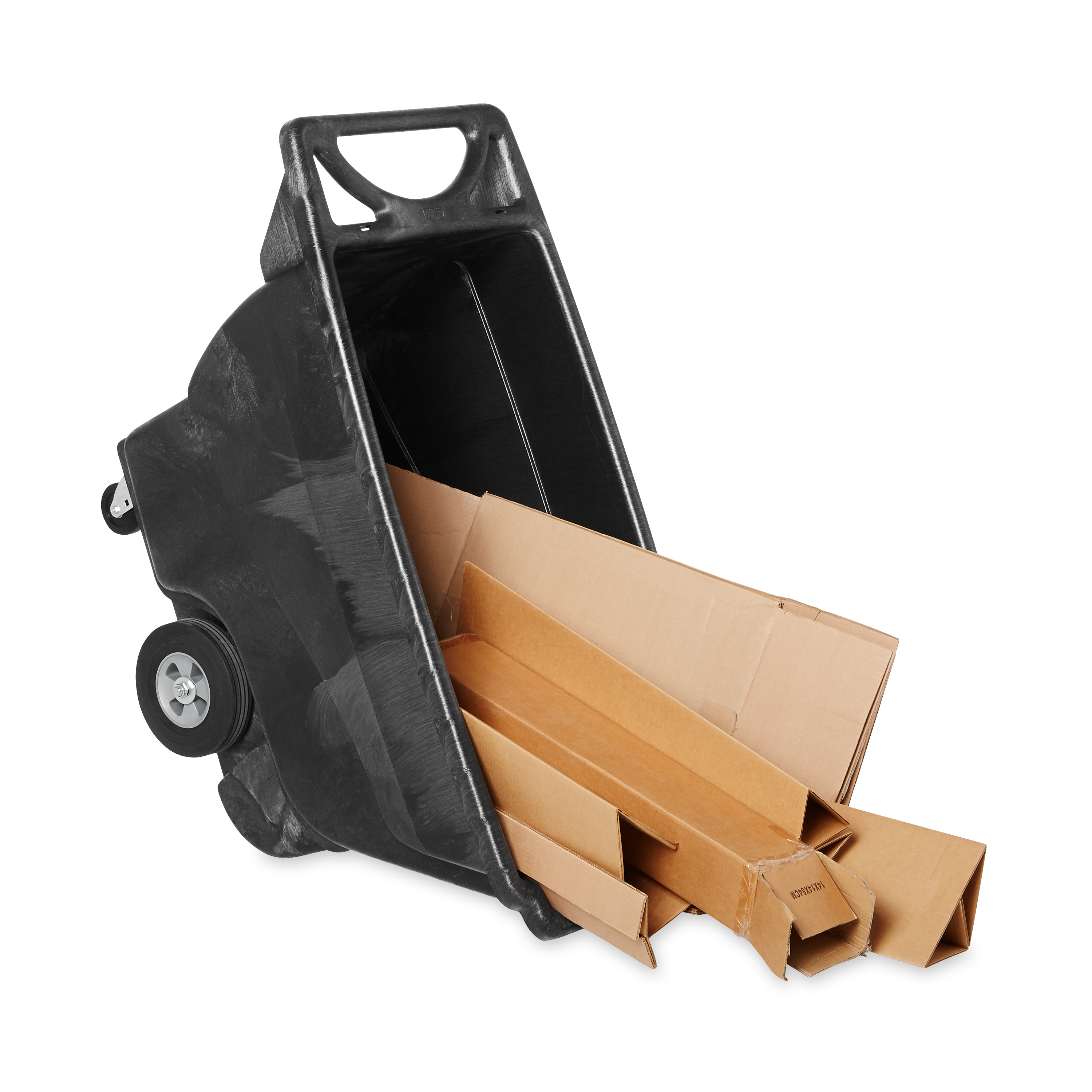 The Rubbermaid Commercial Tilt Dump Truck, Structural Foam, offers industrial strength construction to transport heavy loads up to 850 lbs.