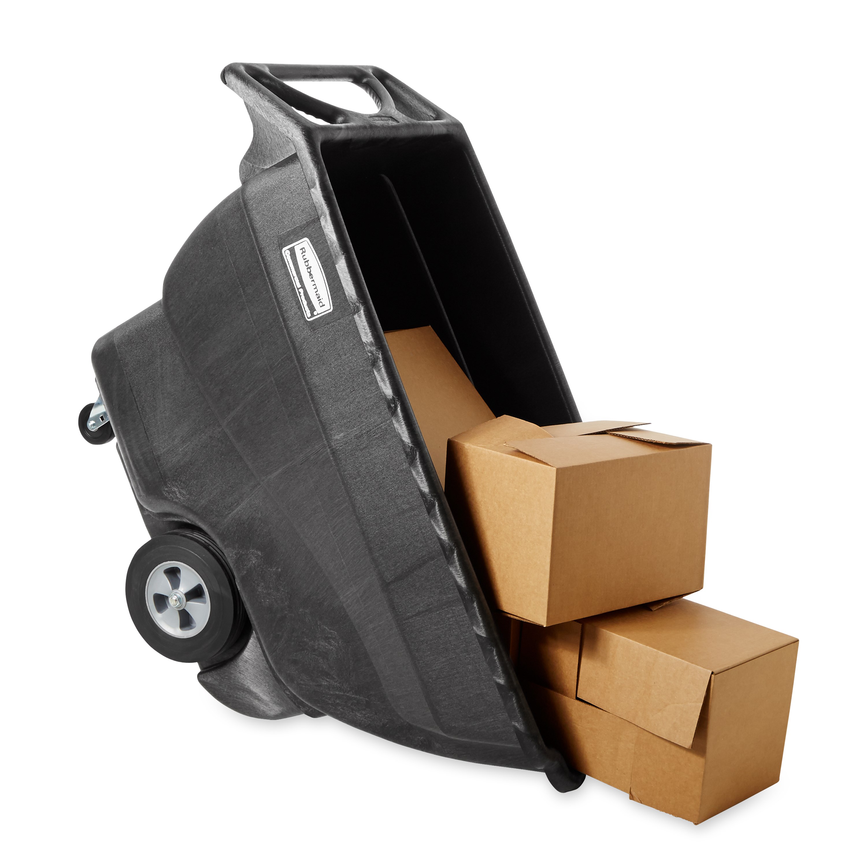 The Rubbermaid Commercial Tilt Truck, Structural Foam, offers industrial strength construction to transport heavy loads up to 1,000 lbs.