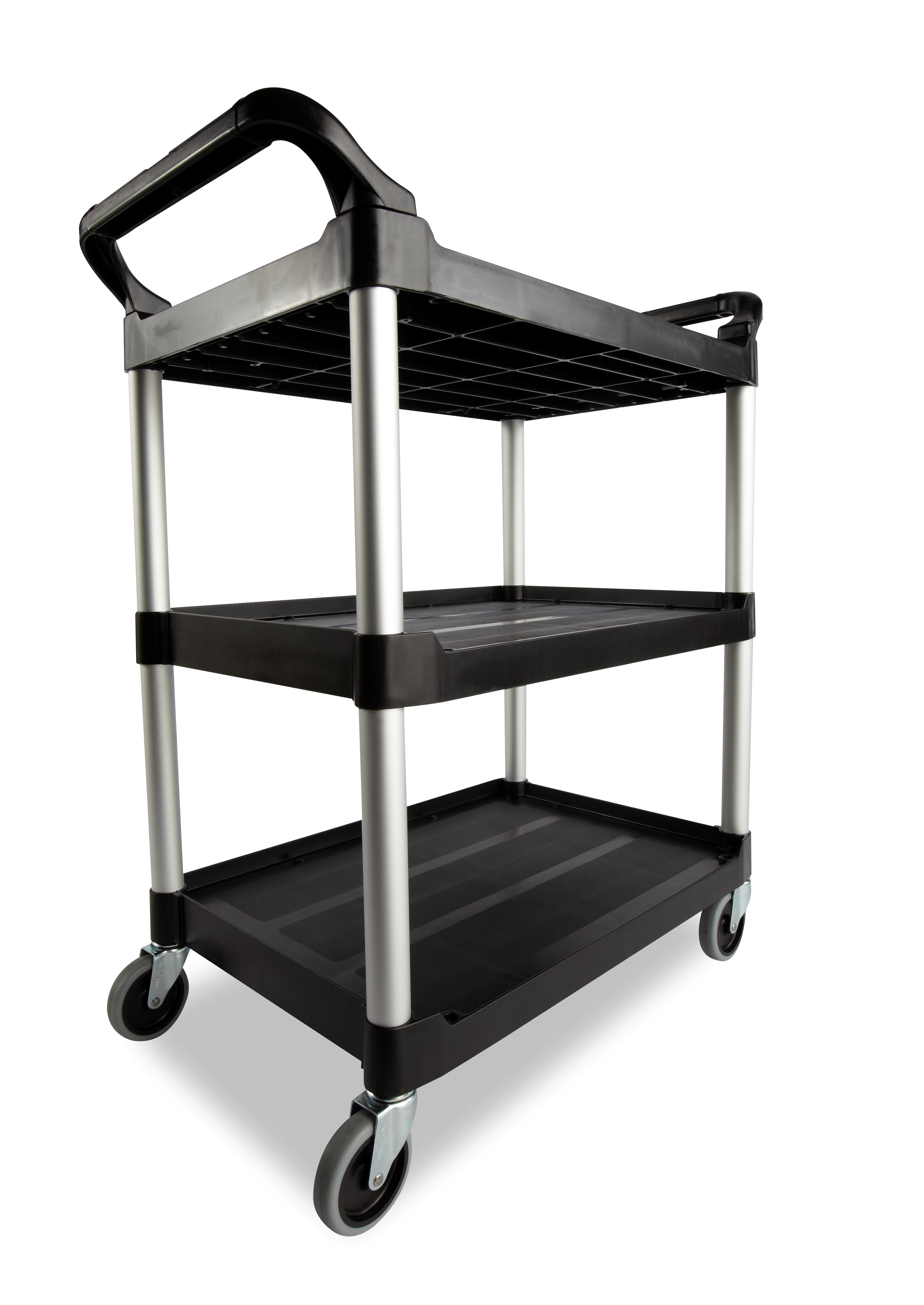 El carro utilitario Rubbermaid Commercial es versátil y duradero y puede soportar hasta 90,7 kg.