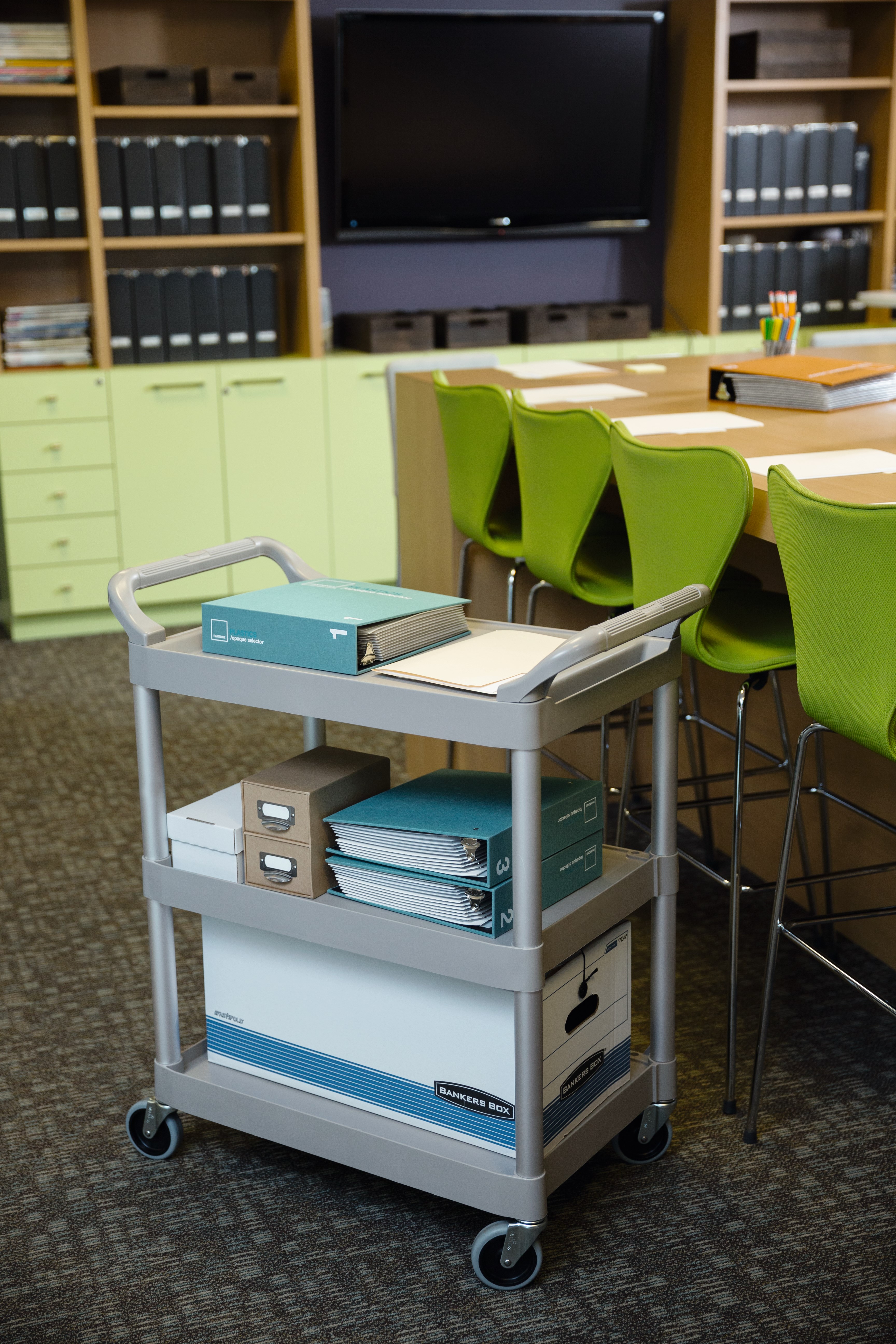 Service Utility Cart with 4-inch Swivel Casters is a versatile, durable cart that can perform a wide variety of tasks. This rolling utility cart has non-marking swivel casters for smooth movement and raised arms on both sides for easy maneuverability.