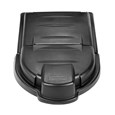 The Rubbermaid Commercial Mega BRUTE Mobile Collector domed, hinged lids provide convenient access to contents without reducing overall capacity