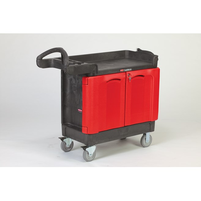 The TradeMaster Cart with 2 Door Cabinet is a complete tool storage and mobile workbench system, with shelving and cabinet configurations to meet any storage needs.
