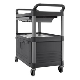 Xtra™ Instrument Cart with Lockable Doors and Sliding Drawers is a durable storage and transportation cart for front and back-of-house applications.