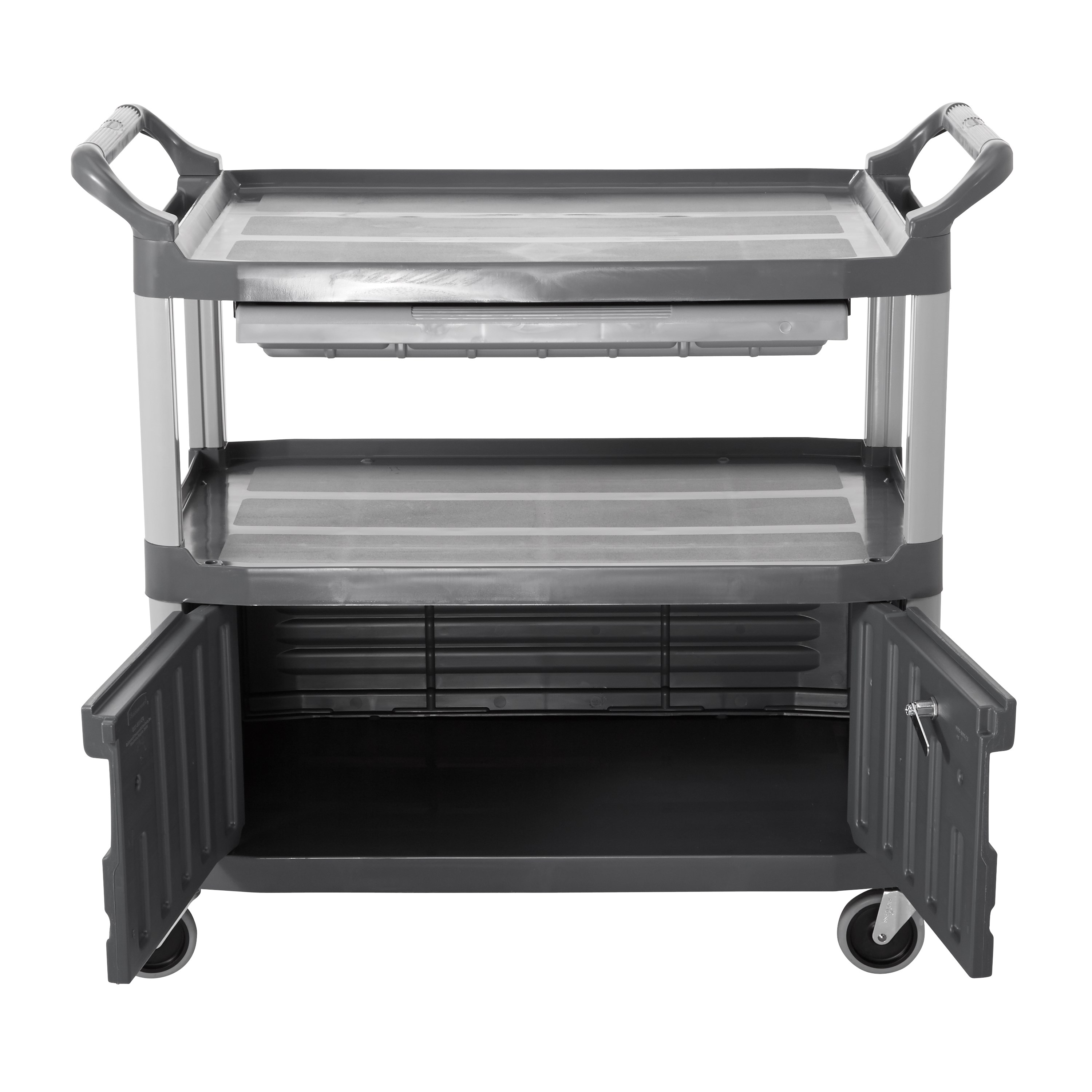 Xtra™ Instrument Cart with Lockable Doors and Sliding Drawers is a durable storage and transportation cart for front and back-of-house applications.