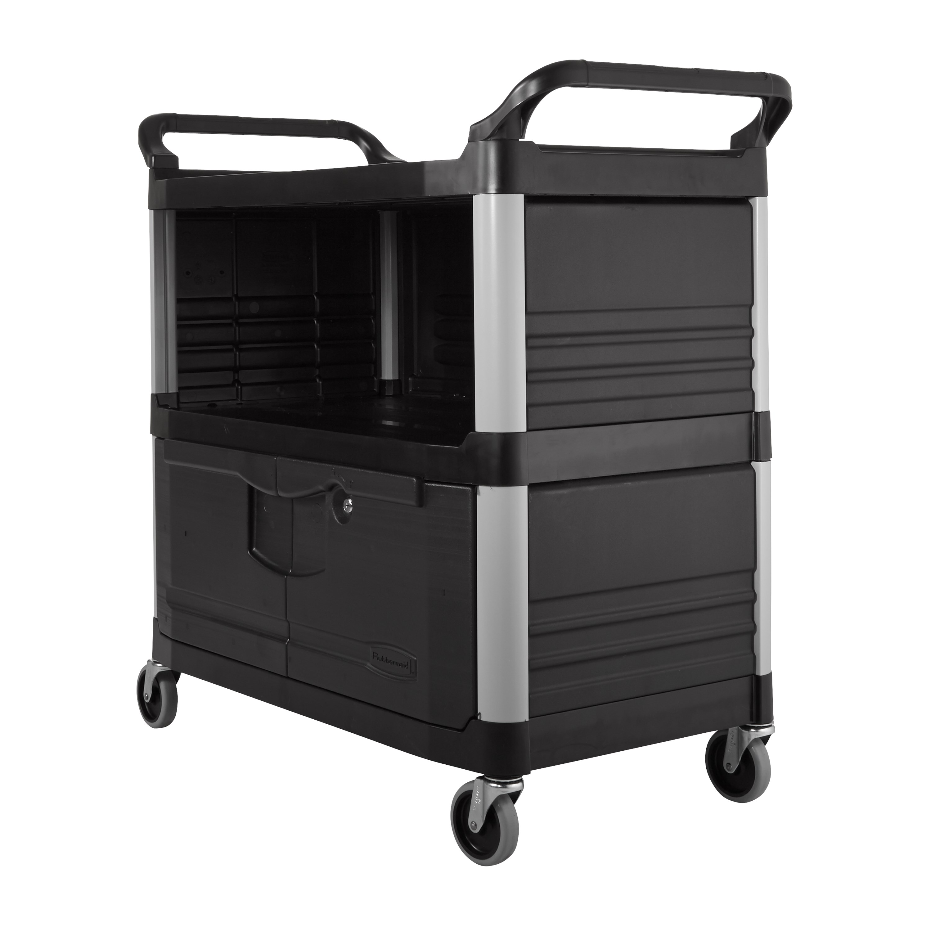 Xtra™  Equipment Cart with Lockable Doors and Enclosed Sides is a durable storage and transportation cart for front and back-of-house applications.